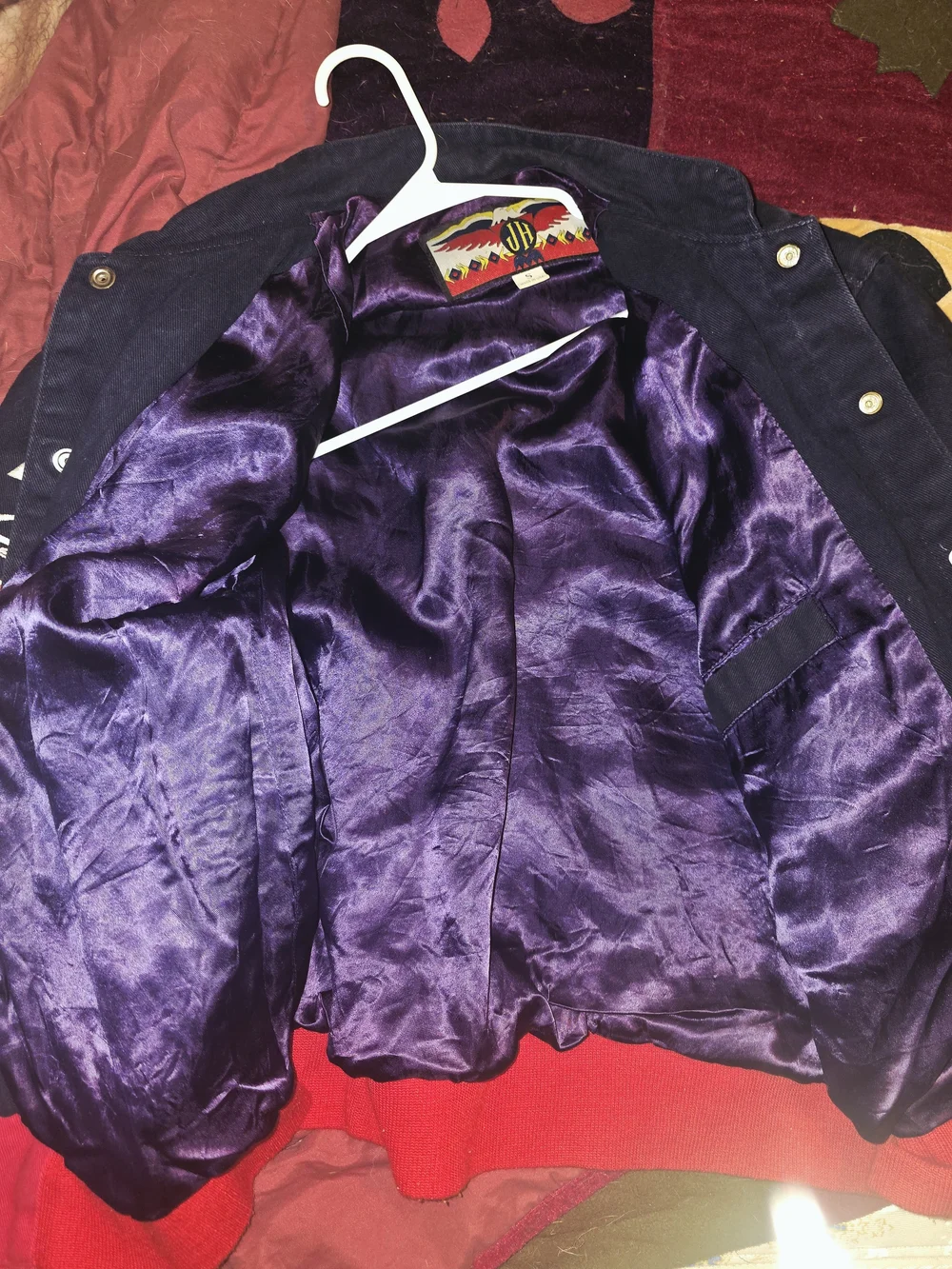 JH Collectibles Black, Red & Light Blue Valvoline Racing Bomber Jacket